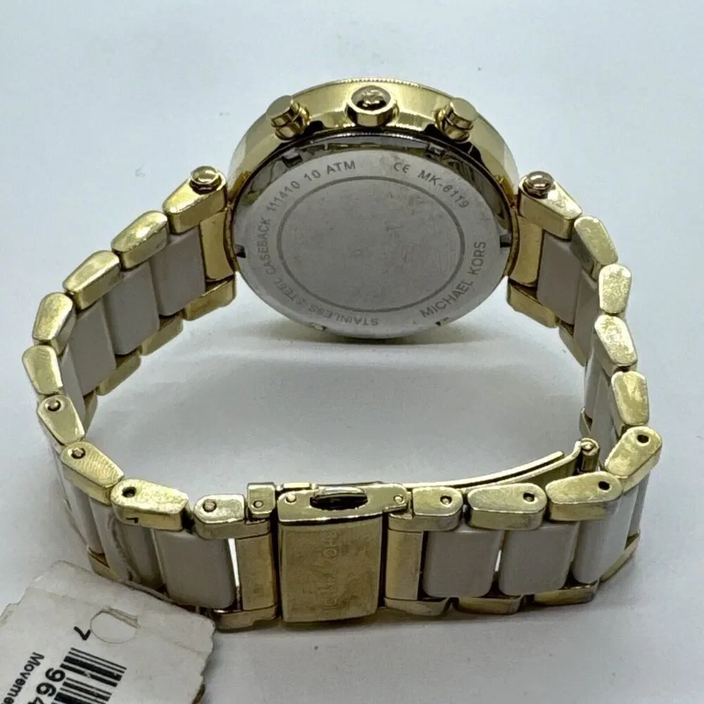Michael Kors Parker MK6119 Womens Two Tone Analog Dial Quartz Wrist Watch JNA398
